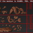 List of the meshes in BLEND, FBX, OBJ files Naiad and Triton