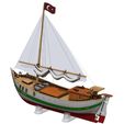 03.jpg Traditional Mediterranean Lateen Sail Coaster Cargo Boat 3D Printable Model