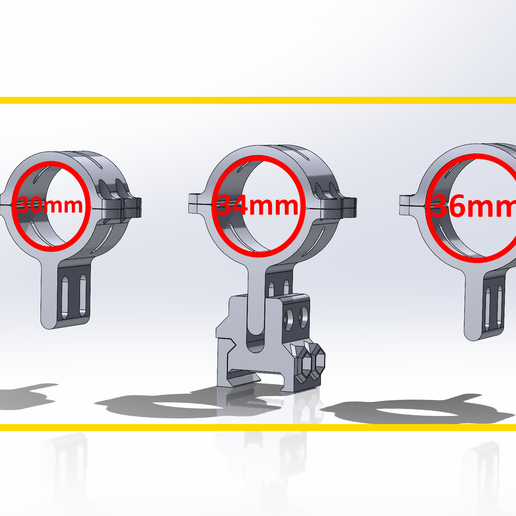 30/34/36mm Diameter Compensated Shooting Scope Clamp Kit