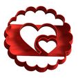 enamorado corazon doble en el centro.jpg cookie cutter double heart - cookie cutter valentine's day - valentine - love / cortante dia de los enamorados - san valentin - amor