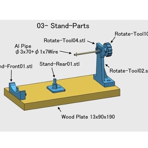 03-Stand-Parts01.jpg Download STL file Turbofan Engine, for Business Aircraft, Cutaway • 3D print design, konchan77