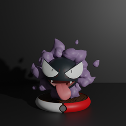 Gastly.png Файл STL 3D-печатная модель покемона Gastly・Шаблон для загрузки и 3D-печати
