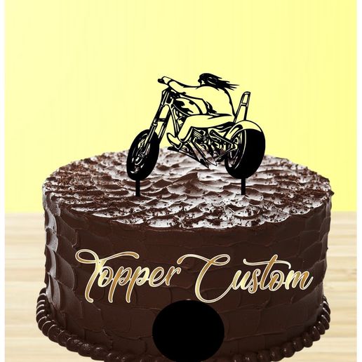 FOTO TOPPER MASCULINO TORTA DE CHOCOLATE.jpg Télécharger fichier STL Motocycliste de Topper Cake • Plan imprimable en 3D, kikenana