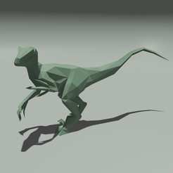 Render1.png STL-Datei Velociraptor Low Poly・Vorlage für 3D-Druck zum herunterladen