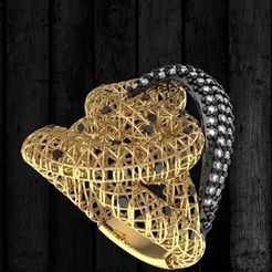 RFZ-SH-31-Copy.jpg STL file Gold Line Diamond Ring R27A・3D print design to download