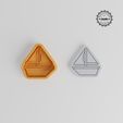 product_1159-02_overview.jpg Wind Sail Boat Cookie Cutter & Stamp Set, Nautical and Sailing Theme, 3 Sizes, Fondant & Biscuit Decor