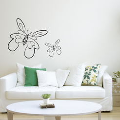 Thin-line-butterfly-display.png Thin lined Butterfly - Wall Art Decor