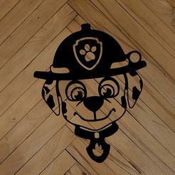 00_Marshall_Finished.jpg Fichier STL MARSHALL - PAW PATROL 2D WALL PRINTABLE ART・Idée pour impression 3D à télécharger