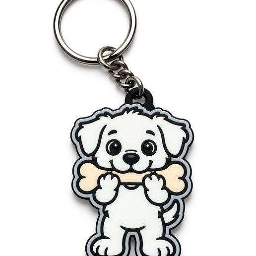 adorable puppy keychain