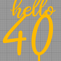 TFC40.PNG STL file Topper hello 40・3D printable model to download