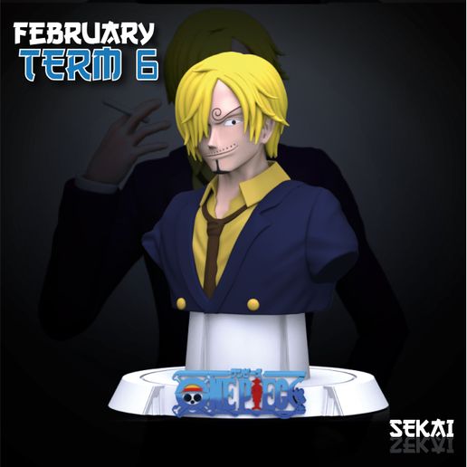 Sanji Bust - Sekai 3D Models - Tested and Ready for 3D printing 3D model