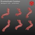 Soldier-Weapons-Render-Unarmed-Final.jpg Promethakh Soldier Melee Weapons - 28mm Weapon Bits