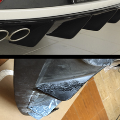 2.png STL file Seat Leon 5F (2016-2020) Cupra Rear Bumper Diffuser Add-ons・3D print object to download