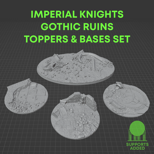 IMPERIAL/CHAOS KNIGHT RUINS TOPPER BASE (170x105mm +100mm)