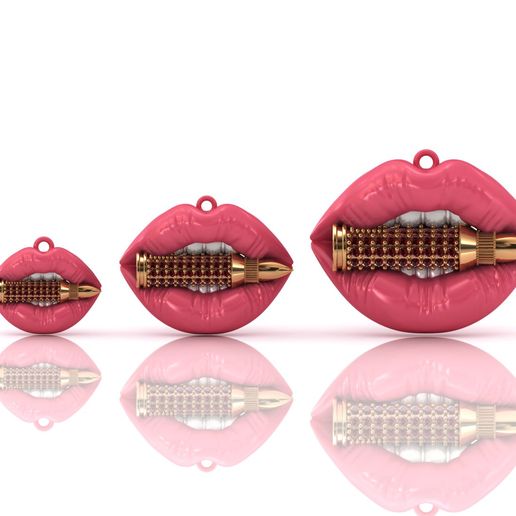 3 MODELS Hot Biting Hip Hop Lips with Bullet Jewelry Pendant