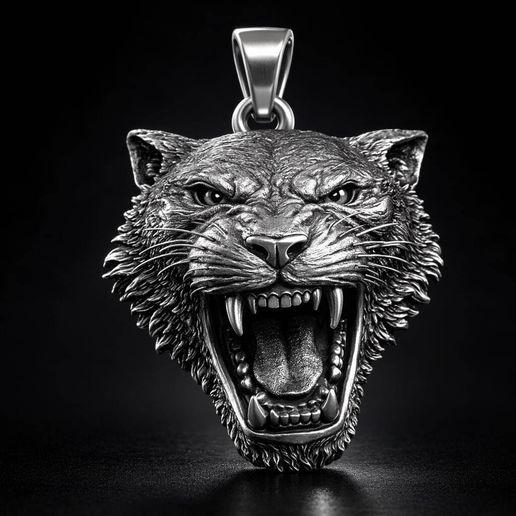 Roaring Panther Head Pendant