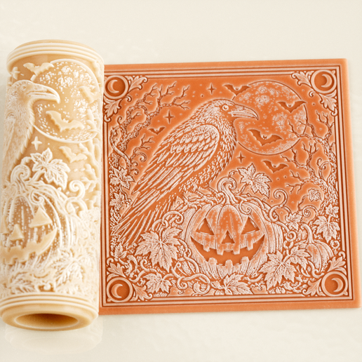 Crow Pumpkin Halloween Texture Roller
