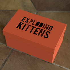 Square Exploding Kittens Lid.PNG Free STL file Exploding Kittens Storage Box・3D printable model to download