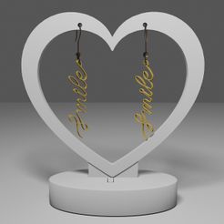 smile.jpg STL file One line "Smile" earrings・3D printer model to download