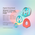 Cover-7.png Shield 3 Donut Clay Cutter - Earring STL Digital File Download- 14 sizes and 2 Earring Cutter Versions