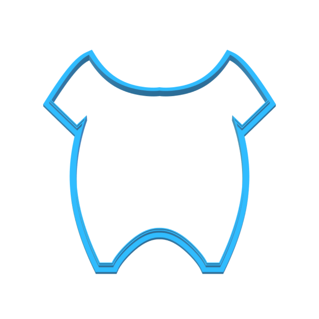 STL file Cookie cutter baby onesie Baby shower cookie cutters Baby