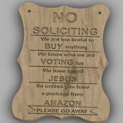 No_Soliciting_Sign.png Free STL file No Soliciting Sign・3D printable design to download