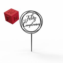 feliz-cumple-2.jpg Archivo STL Feliz cumpleaños Cake Topper・Idea de impresión 3D para descargar