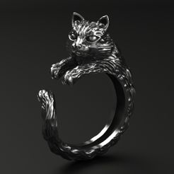 1.jpg Archivo STL Anillo de gato Modelo de impresión 3D・Modelo de impresión 3D para descargar