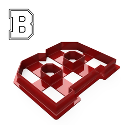 Varsity-B-1.png STL file Varsity Style Letter B Cookie Cutter・Template to download and 3D print