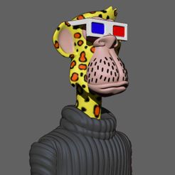 TN1.jpg Archivo OBJ Busto de mono aburrido - Cuello alto・Objeto de impresión 3D para descargar, Ozvald3D