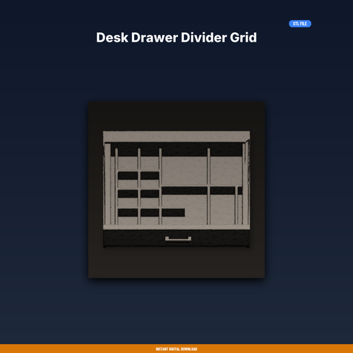 Desk Drawer Divider Grid - 3D Printable STL File