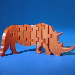 F1.jpg Free STL file Flexi Rhino・3D printer design to download