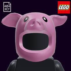 17351.png Fichier STL LEGO Minifigure, Masque Coiffure Cochon・Modèle à imprimer en 3D à télécharger