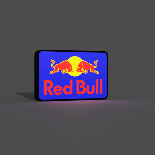 🐂 Red Bull Logo Lightbox LED Lamp・ STL File for ・Cults