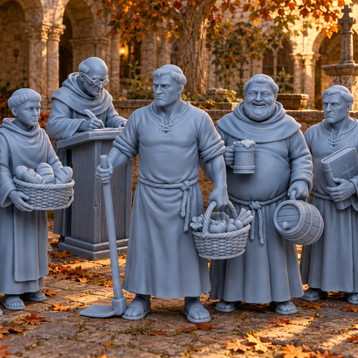 Monastery Life – Medieval Monks Figures Set
