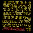 letrasa.jpg 57 PACK - alphabet star wars jedi cookie cutter alphabet - capital letter - small letters with variations! 8-9cm