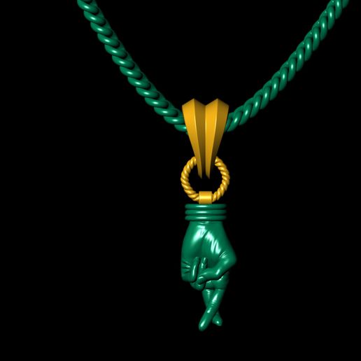 Fingers Crossed  Hand Pendant 3D model