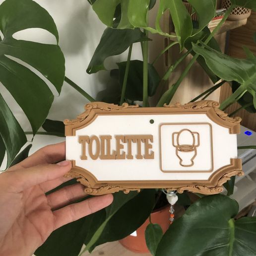 Pancarte Toilettes Design Luxe – Plaque Décorative Élégante WC