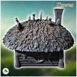 5.jpg Round medieval hobbit house with cross on roof and round door (15) - Medieval Middle Earth Age 28mm 15mm RPG Shire