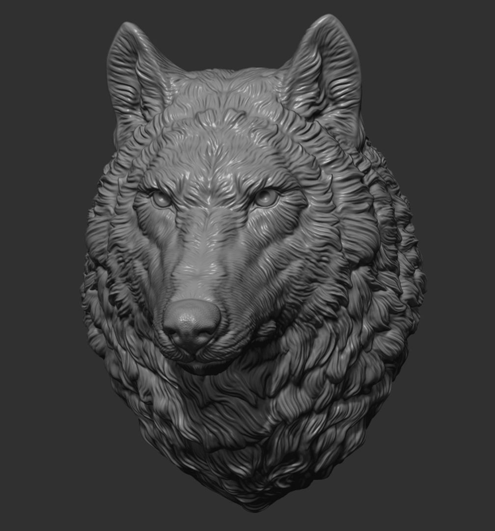 7.jpg OBJ file Wolf head・3D print design to download, guninnik81