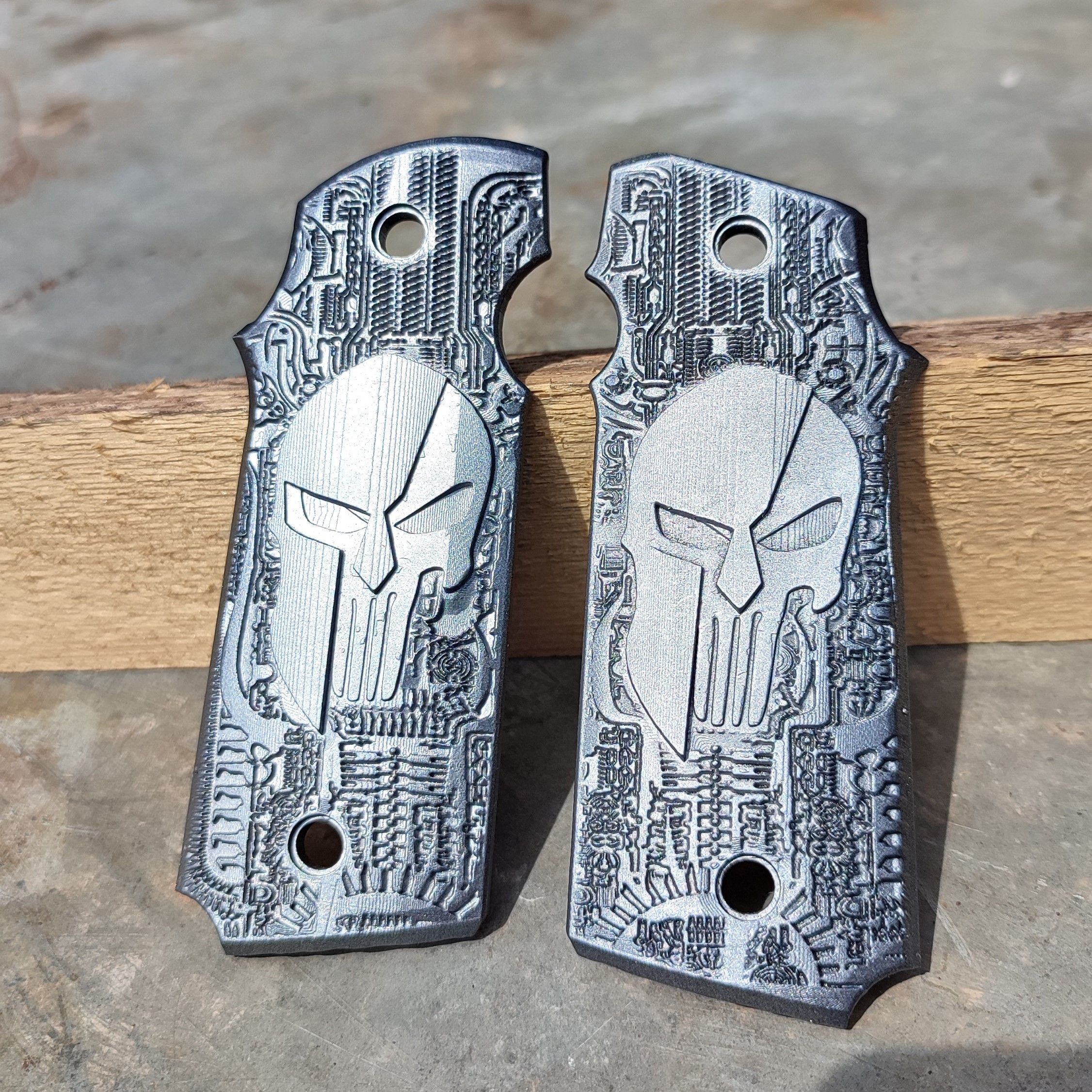 PISTOL GRIP PUNISHER STYLE FULL SZ CLONE NEW RESIN FOR COLT 1911 GRIP KIMBER 
