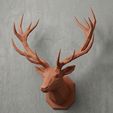 Low-Poly-Deer-Head-Wall-Mount-1.jpg Low-Poly Deer Head Wall Mount - Geometric Stag Trophy STL