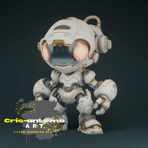 Robot Boy Chibi Mecha - 3D Printable Figure, futuristic and collectible style 3D model