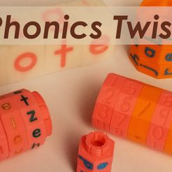 PhonicsTwisterThumbnail.jpg Free STL file Customizable Phonics and Math Twisters・3D printer design to download, Cantareus