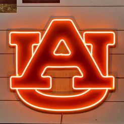 Image00002.jpg Auburn Tigers football team logo with channel for LED strip