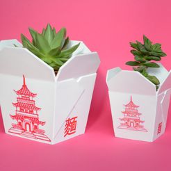 DSC_7959.jpg STL file CHINESE TAKEOUT BOX PLANTER・Model to download and 3D print