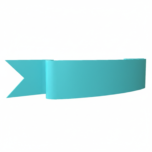 Teal Arrow Ribbon Banner with Folded Scroll End