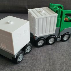 20210322_075900.jpg STL file Lego DUPLO container trailer + DPD container・3D printer model to download