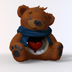 untitled.359.png Easy to print Valentine's Day Teddy Bear without Stands