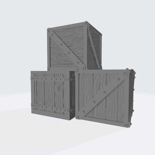 Storage Crates (28mm scaled) 3D model